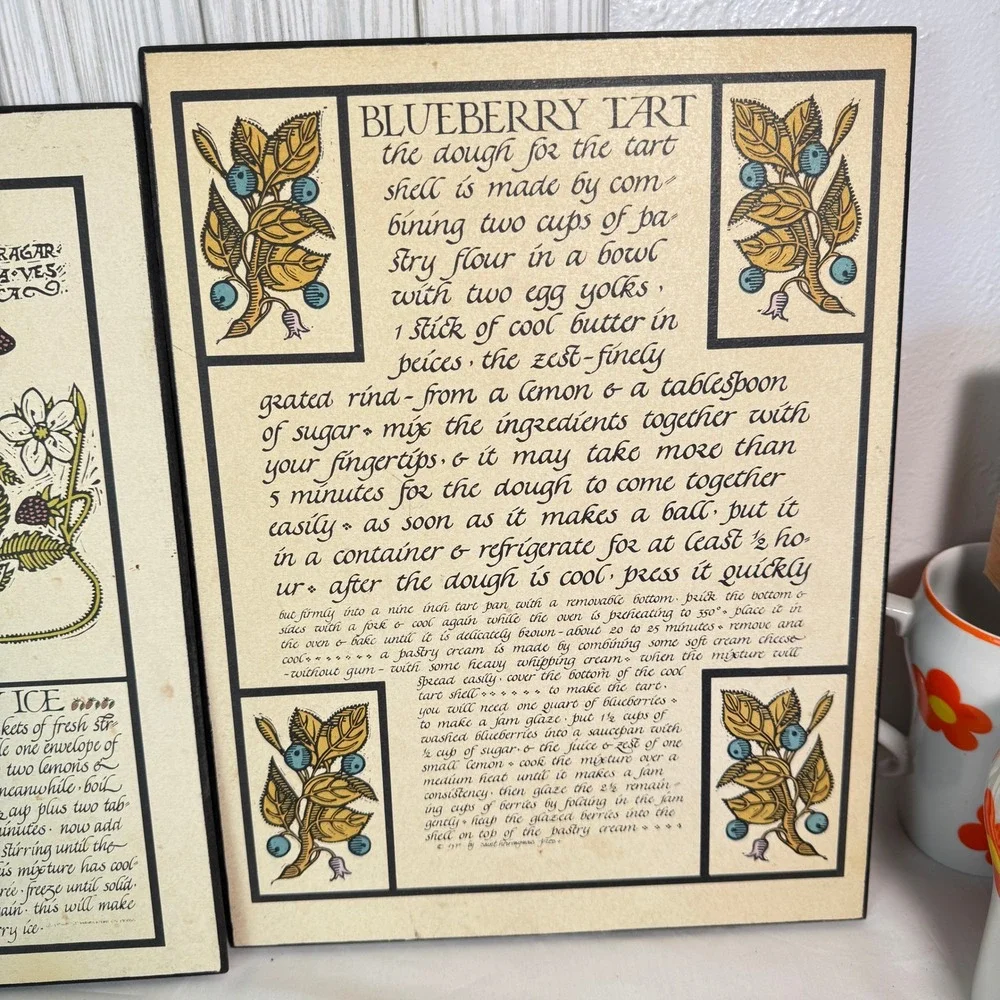 Vintage Saint Hieronymus Press Recipe Wall‎ Plaques Set of 3 Kitschy Decor Art